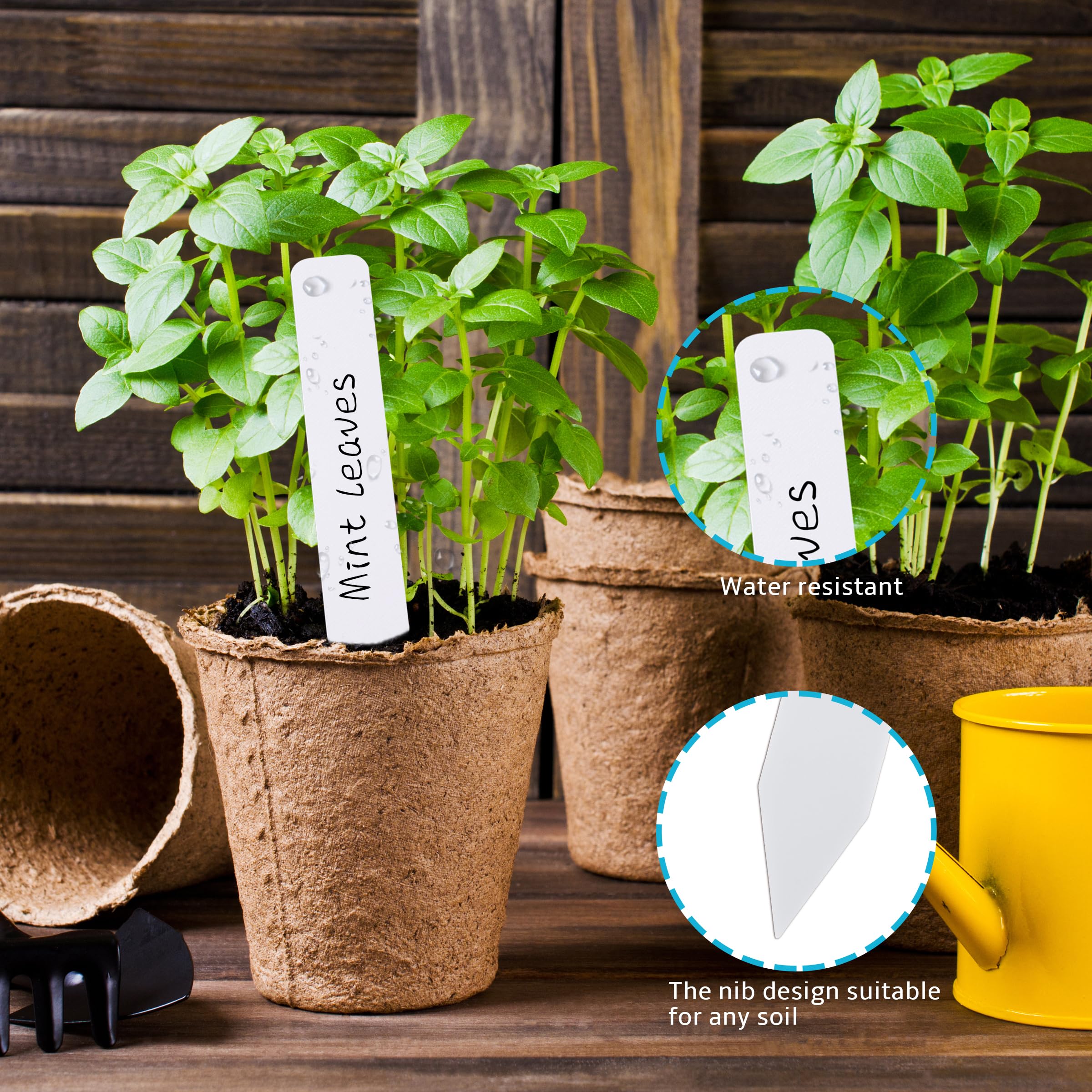 Pflanzenetiketten, Kunststoff, Pflanzennamenschilder für Setzlinge, Gartenetiketten, Marker, Kinderzimmer, Pflanzenetiketten, Samen-Etiketten, Stäbe mit Permanet-Markierungsstift, Pflanzenmarker für