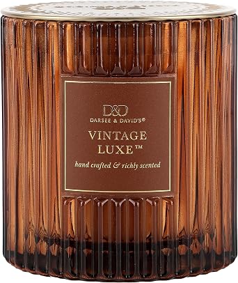 Darsee & Davids, Vintage Luxe Ribbed Candle, 10 Ounces