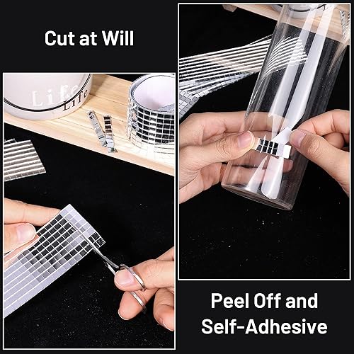 Miniatura 4 de PP OPOUNT 4720 azulejos de bola de discoteca, 0.197 x 0.197 in, azulejos de espejo autoadhesivos para bolas de discoteca, mini azulejos de vidrio