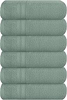 Vista 25 de BOUTIQUO Juego de toallas de 8 piezas 100% algodón hilado en anillo, 2 toallas de baño de 27 x 54 pulgadas, 2 toallas de mano de 16 x 28 pulgadas