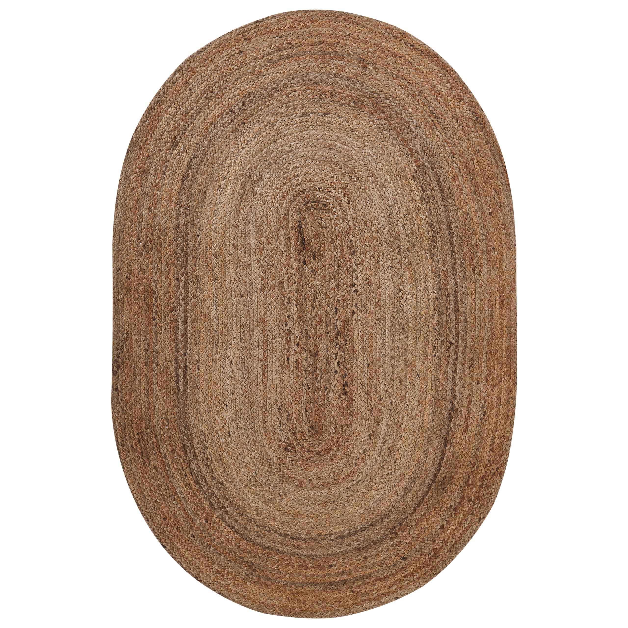 Beliani Teppich Jute beige 100x150 cm oval handgewebt Naturfaser Boho Kurzflor Demirci