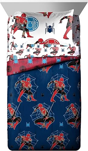 Miniatura 2 de Jay Franco Marvel Spiderman - Juego de edredón tamaño matrimonial, ropa de cama de 5 piezas, incluye juego de sábanas y fundas de almohada, juego de