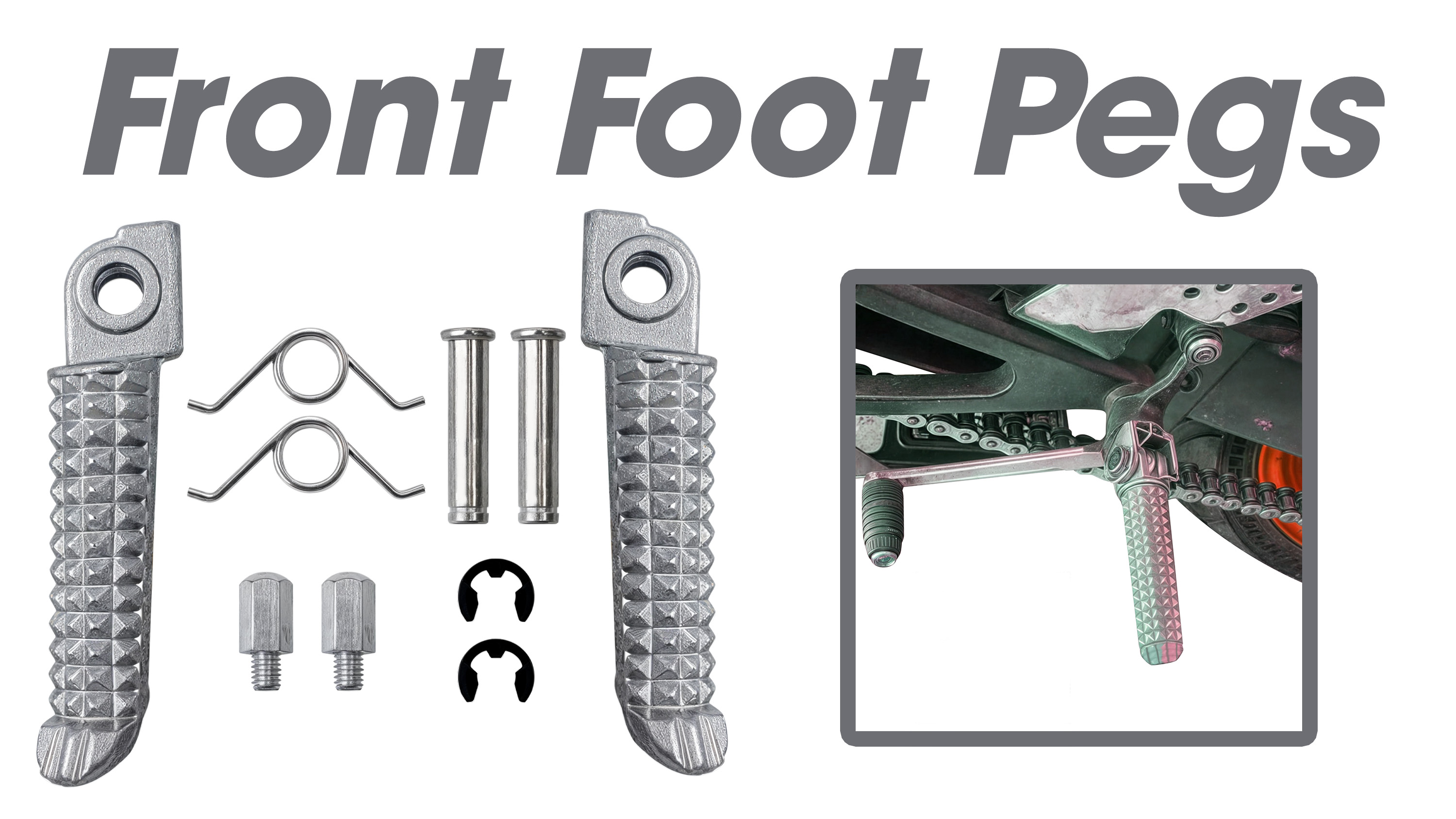 Amazon.com: 1 Pair Front Foot Pegs Compatible with Yamaha