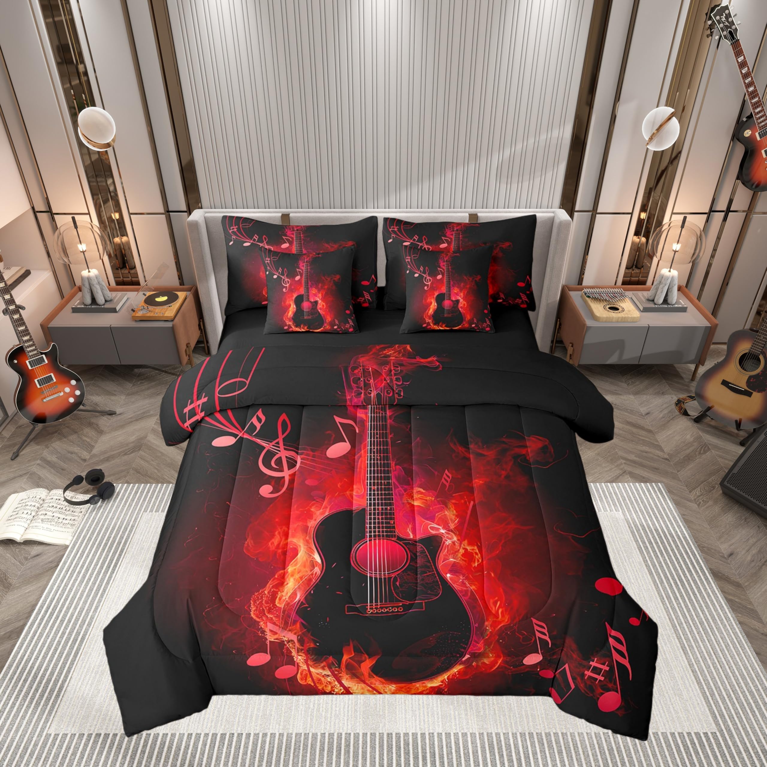 Parure de lit 7 pièces avec couette pour lit complet sans panne d'inspiration déco