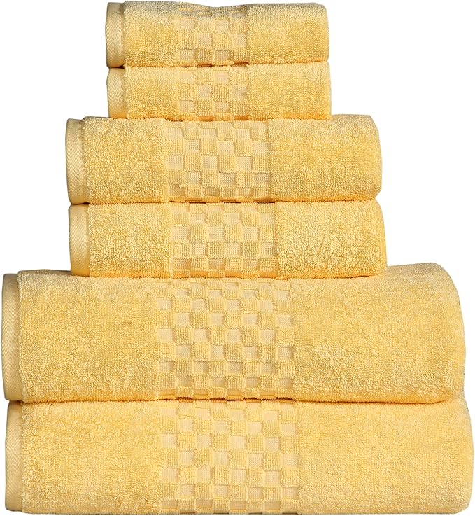Feather & Stitch 100 Cotton Bath Towel Set of 6, Ultra