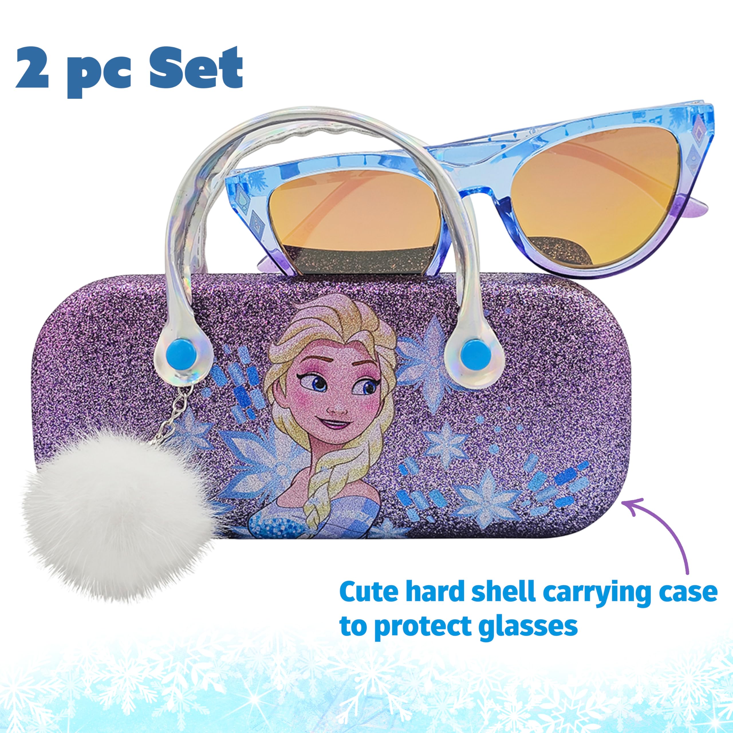ARKAID 2pk Glasses + Hard Case W/Handles Frozen, Gafas Niñas, Purple, 120mm
