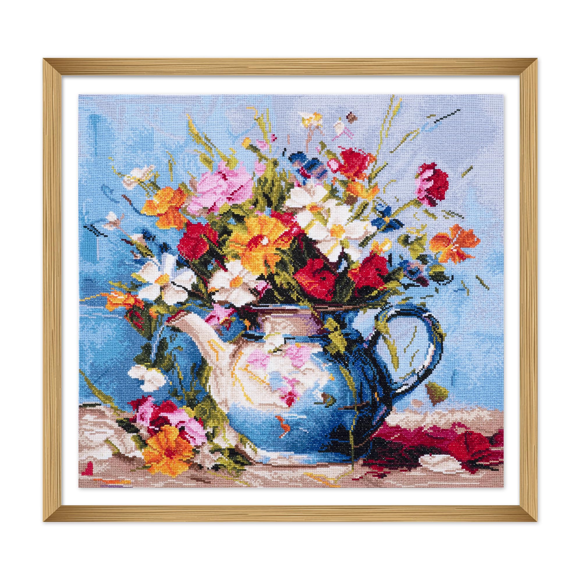 Large Printed Cross Stitch Kit - Wildflowers