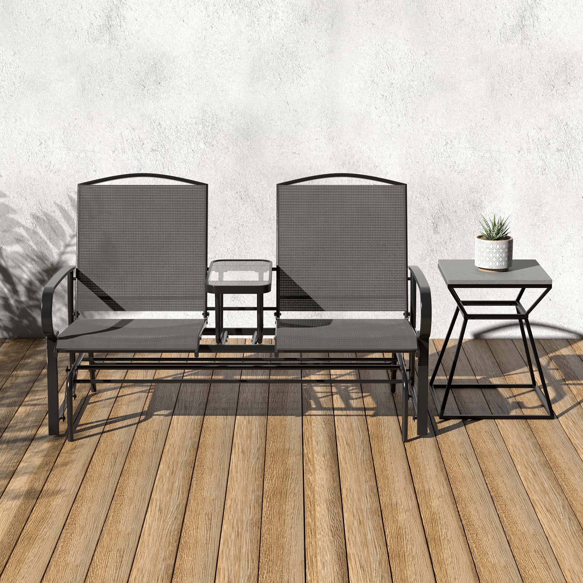 Amazon.com : Amazon Basics 2-Person Outdoor Patio Textilene Glider