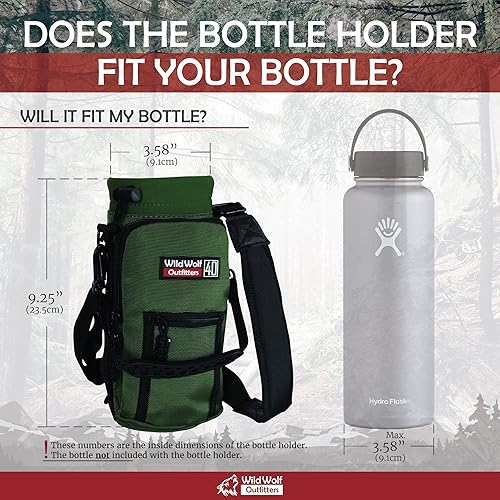 Miniatura 4 de Wild Wolf Outfitters El mejor soporte para botellas, número 1, para botellas de 1.18 litros. Lleva, protege y aísla tu cantimplora con este
