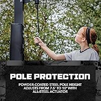 Vista 5 de Silverback Height Adjustable In-Ground Basketball Hoop with Tempered Glass Backboard, Pro-Style Breakaway Rim & Backboard Pad