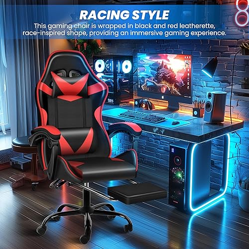 YSSOA Backrest and Seat Height Adjustable Swivel Recliner Racing Office Computer Ergonomic Video Game Chair - Thumbnail 5