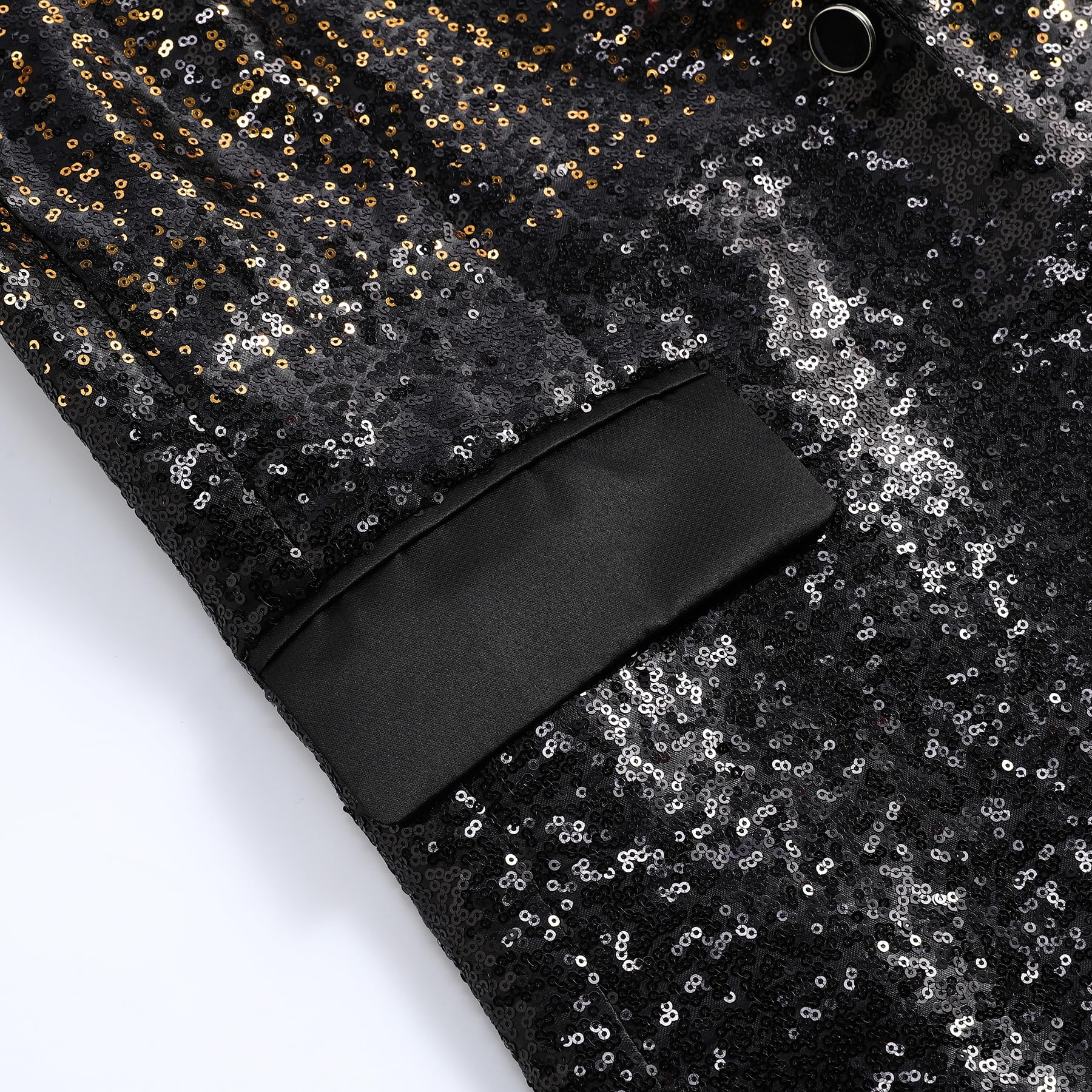 YFFUSHI Blazer Uomo con Paillettes Sfumate 1 Bottone Risvolto a Spacco Lucido per Banchetto Cerimonia | Materiale con paillettes sfumate, fodera in poliestere, nessuna divisione, banchetto e abbigliamento da festa