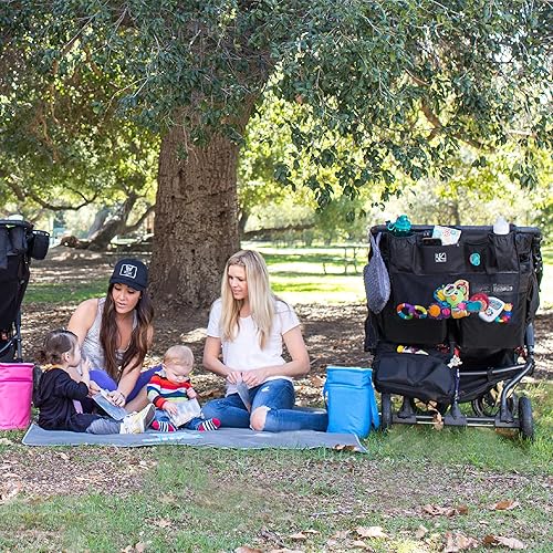 Miniatura 5 de J.L. Childress Organizador doble para cochecito con compartimento grande de almacenamiento de malla, accesorio para cochecito con bolsa de
