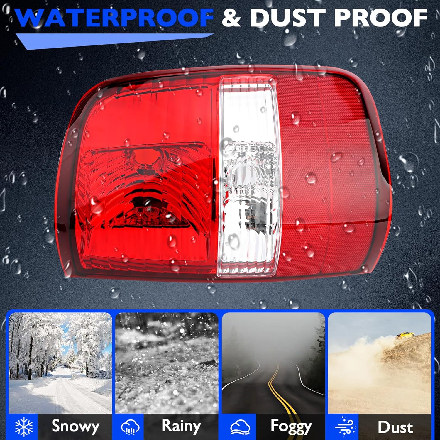 Tail Light Compatible with 2004 2005 2006 2007 2008 Ford F150 - Taillights Replacement for 5L3Z13404CA|6L3Z13404BA - Rear Light Brake Lamps Right Passenger Side