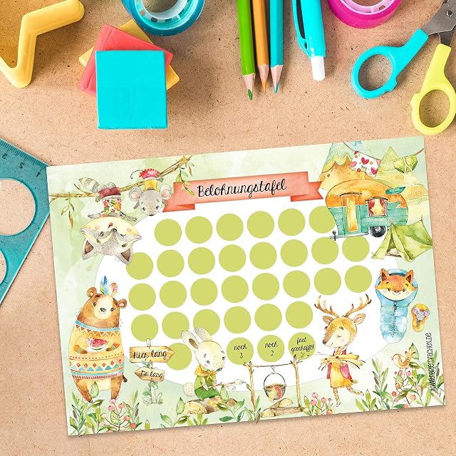 Foto 2 de 4 de Papierdrachen Juego de tablero de recompensa para niños como bloc de 10 hojas
