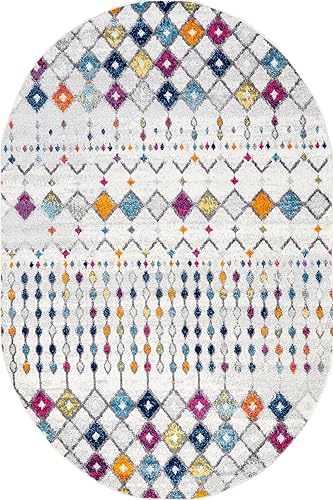 Miniatura 151 de nuLOOM 2x8 Alfombra de Área Blythe Marroquí, Negro y Blanco, Diseño Bohemio Desvanecido, Resistente a Manchas, Para Dormitorio, Comedor, Sala