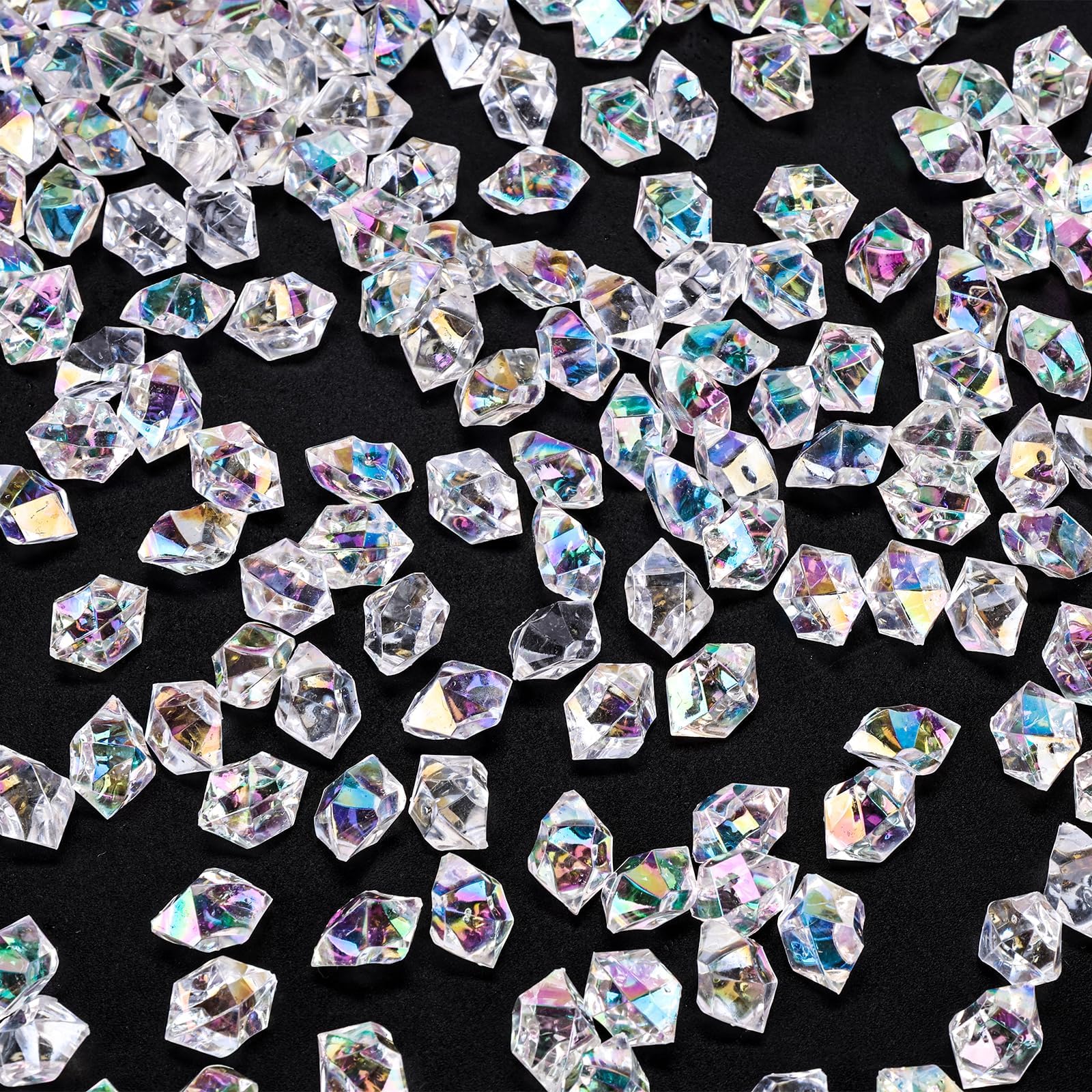 DomeStar 550PCS Bright Clear Vase Fillers, Acrylic Fake Crushed Ice Rocks Clear Gems Crystals Plastic Diamonds for Vase Fillers Centerpiece Fish Tank Table Scatter Photography Props Display Decoration