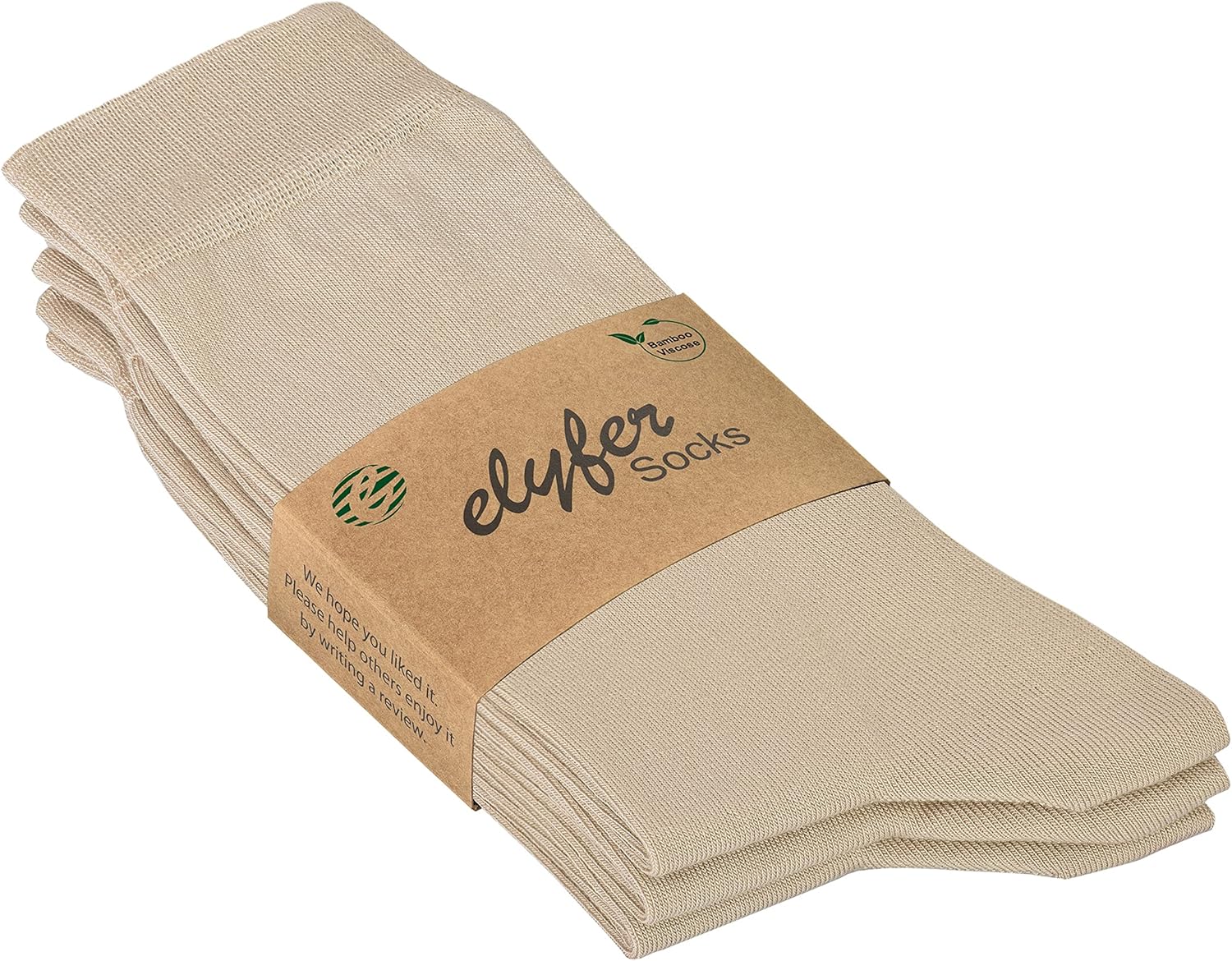 Women's 6 Pack Thin Rayon Dress Socks- Casual Color Crew Socks, Comfort Seam (Beige (6 Pack), 9-12)