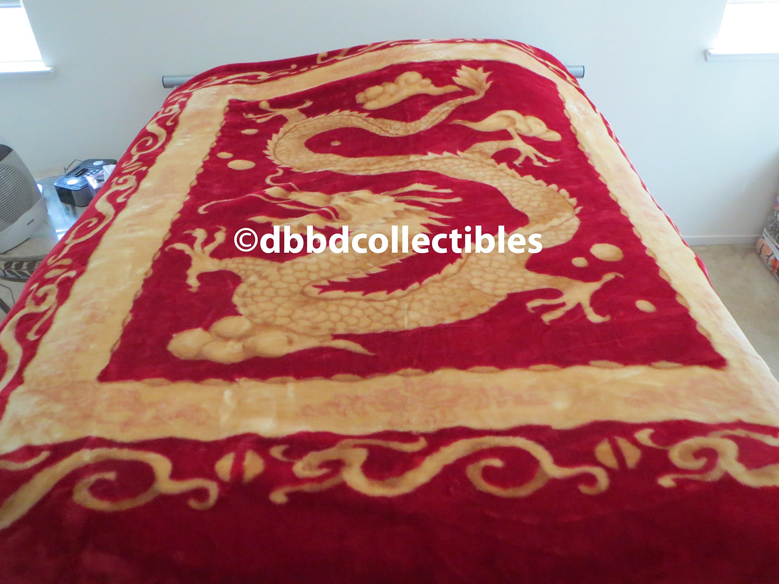 Limited Edition--New!!! 2 Ply 2 Side Queen/King Chinese Golden Dragon