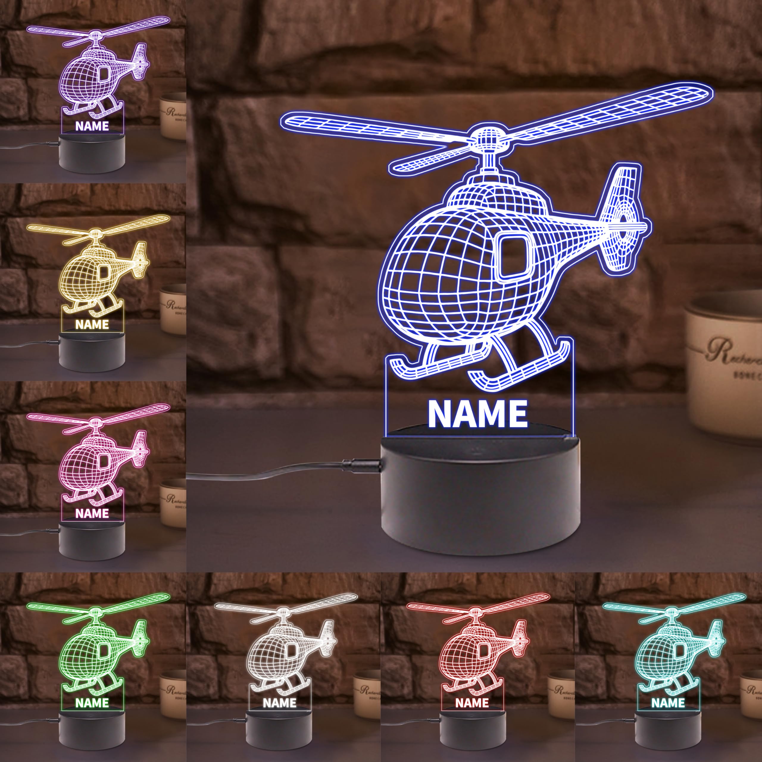 AHROZHOUIK Personalised Acrylic Plane Night Light Custom Name Funny Planes Themed Neon Sign for Home Bedroom Decor Gifts for Family Friend Plane Lovers Birthday Xmas (Style 9)