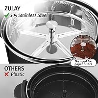 Vista 6 de Zulay - Cafetera comercial – Percolador de café de 100 tazas con acero inoxidable de doble pared y tapa de bloqueo giratorio, urna de café