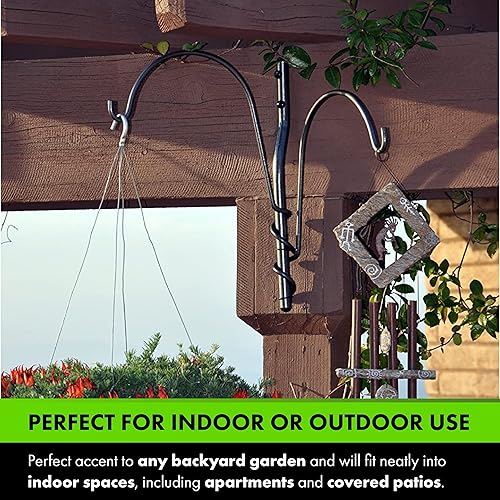 Vista 34 de Yard Butler Centro de pájaros de árbol de patio, soporte duradero para comedero de pájaros y soporte para plantas colgantes con 3 ganchos y anillo
