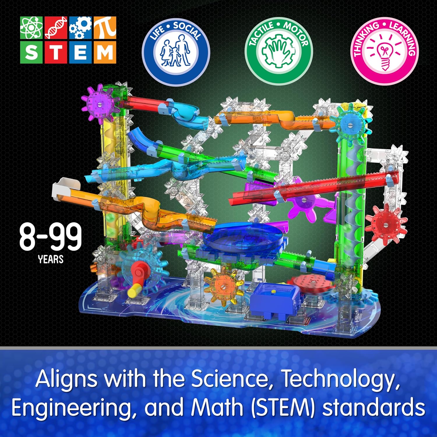 Techno Gears Marble Mania TwinTwister Max showing STEM benefits