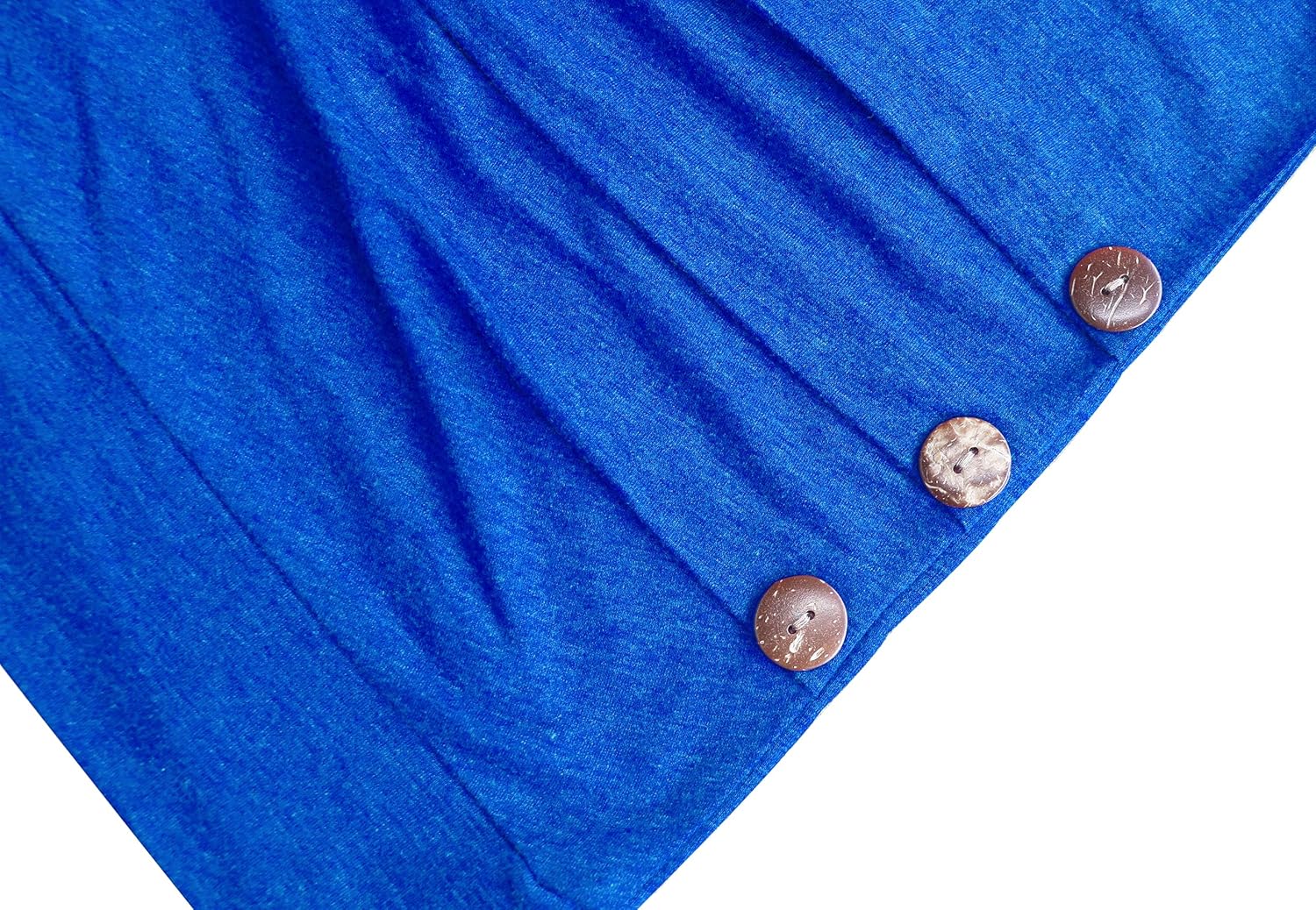 Jescakoo Summer T Shirts for Women Vneck Short Sleeve Tunic Tops Button Down Blue S - Image 3