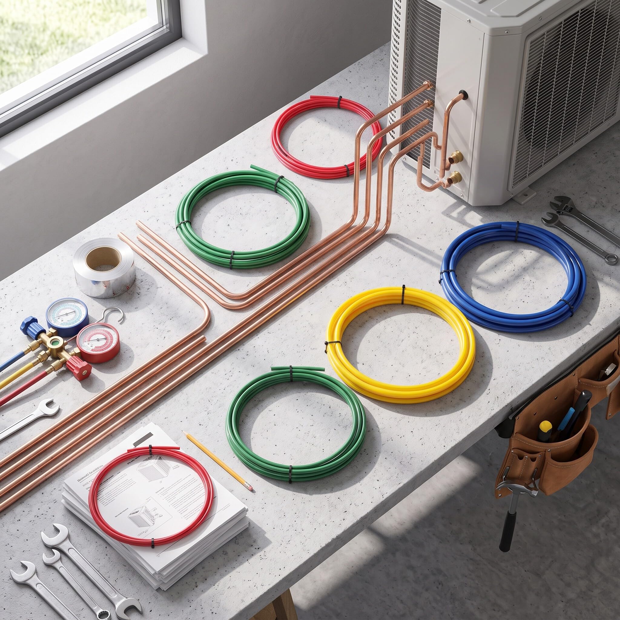 Wakects Ensemble de Ciblage de Tuyaux en Cuivre de 4pcs, Plibe D'outil de Flexion en Plastique PE Pliage pour le Tube D'outil pour le Réfrigérateur HVAC avec 1/4 Pouce 3/8 / 2/2 Pouces