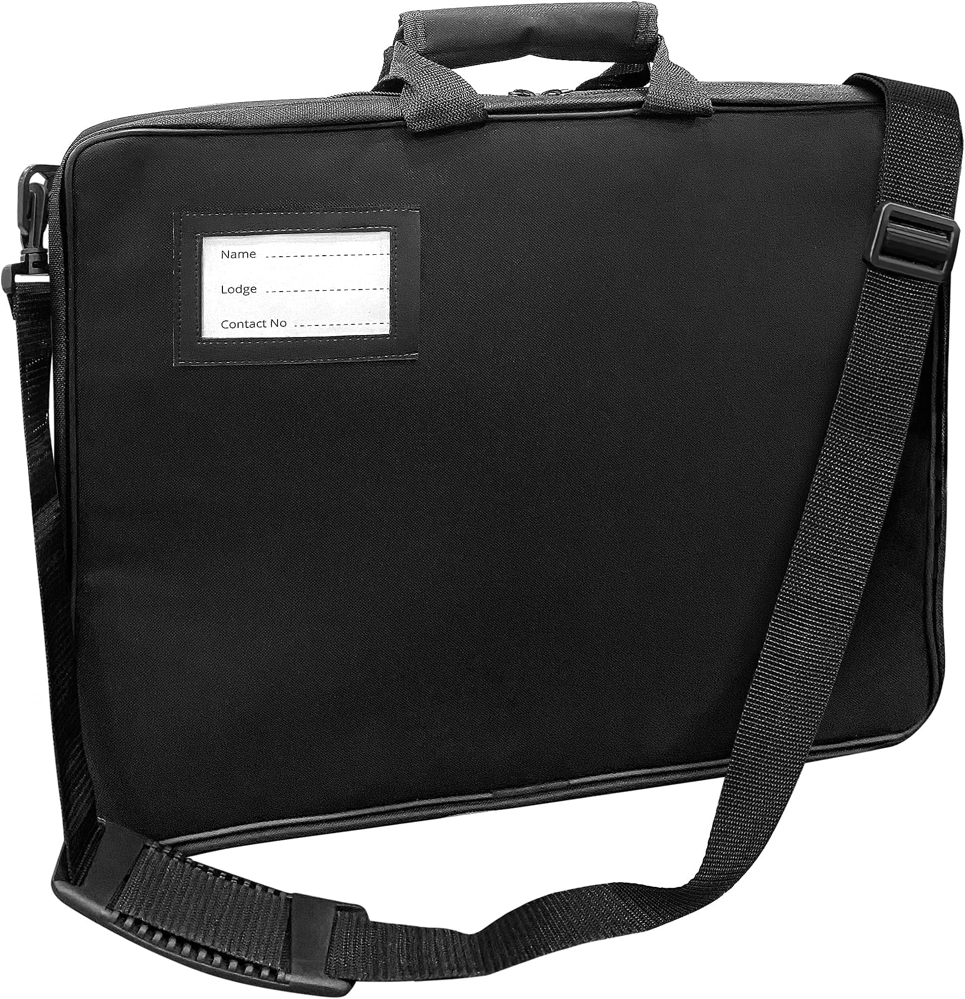 MM/WM Regalia Soft Case/Apron Holder Shoulder Bag - Black Colour - Lightweight & Comfortable - Cordura/Faux Leather - Freemason Gifts For Men