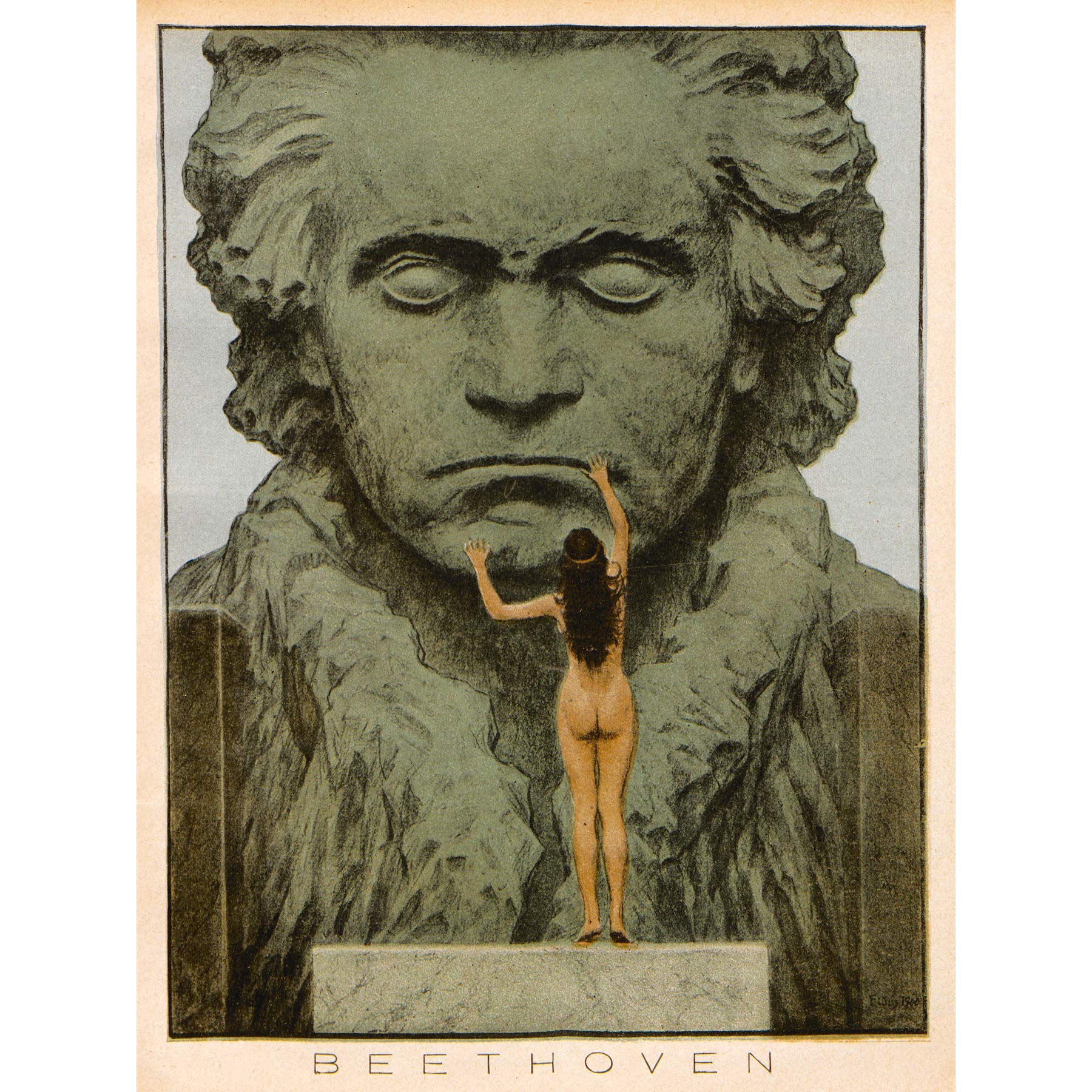 Artery8 Fidus Beethoven Temple Statue Draft Large Wall Art Poster Print Thick Paper 18X24 Inch