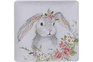 Certified International Sweet Bunny 12.5" inch Large Square Platter