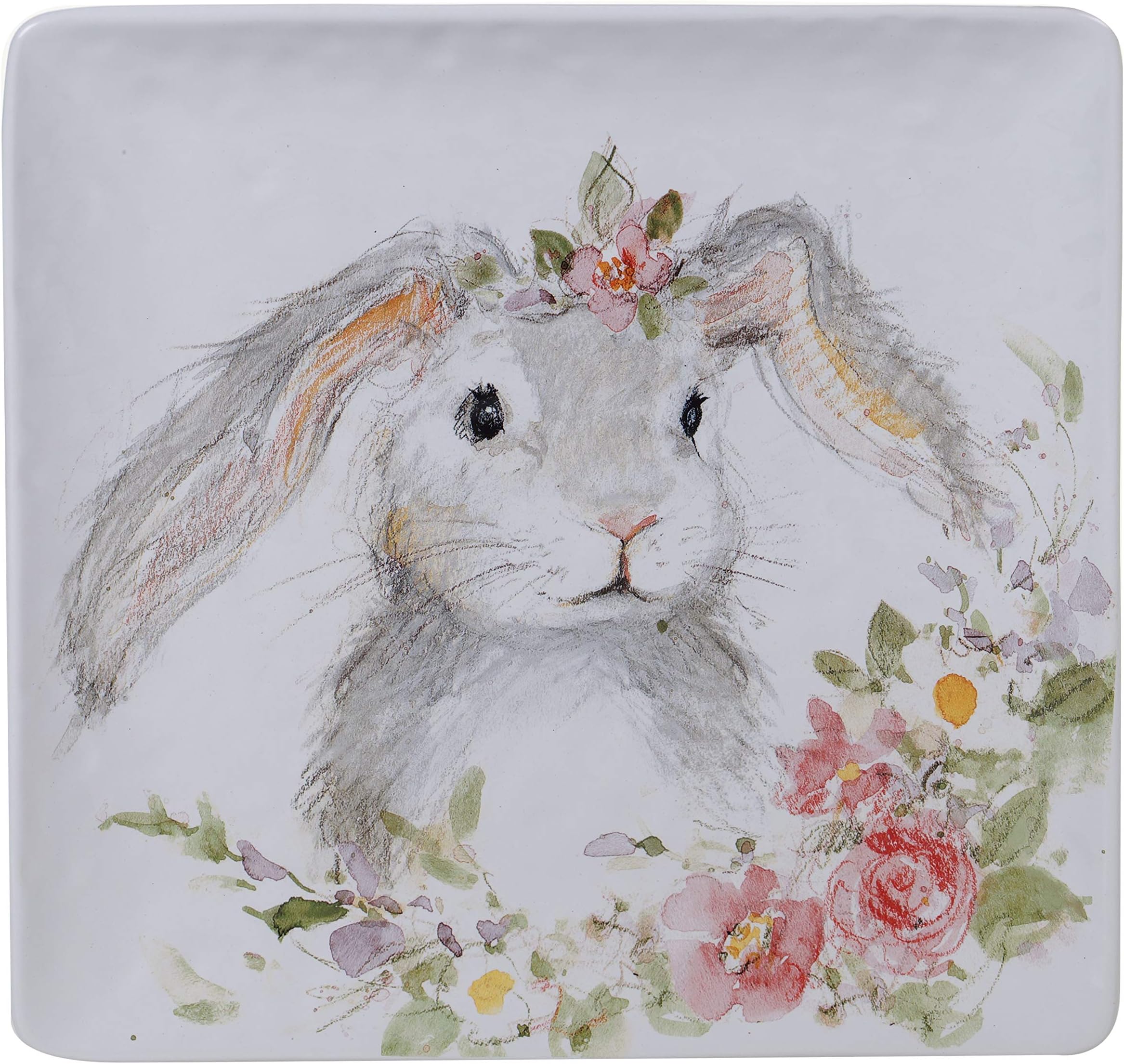 Certified International Sweet Bunny 12. 5" Square Platter, Large