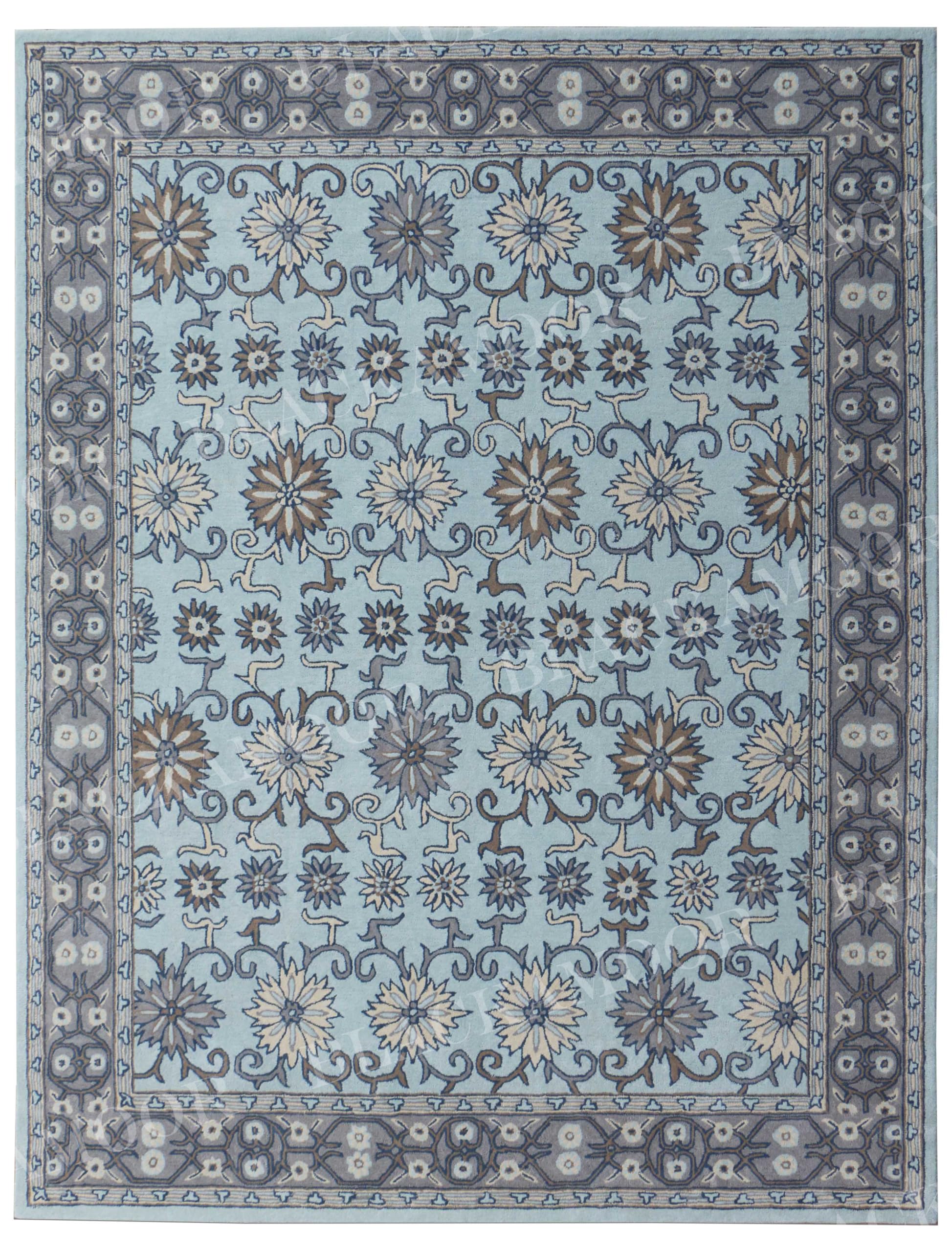 Tapis antidérapant Weavers Tabitha bleu clair pour sécuriser vos sols