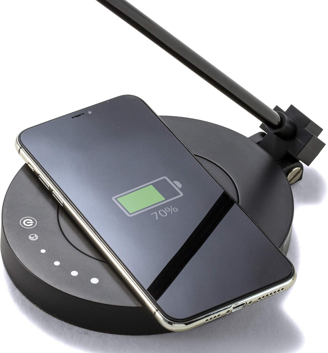 Hоttеѕt Sаlеѕ NTW LED Desk Lamp with Wireless Charger, USB Charging Port, Dimmable Office Lamp, Touch Control, 5V/1A, 5 Brightness Levels, Smart Cube for non wireless charging device (Round/Black)