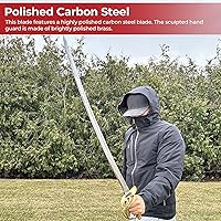 Vista 4 de MedievalDepot Sable de caballería ligero 1860 - Hoja de acero al carbono de 35 pulgadas, agarre de cuero, detalles de latón