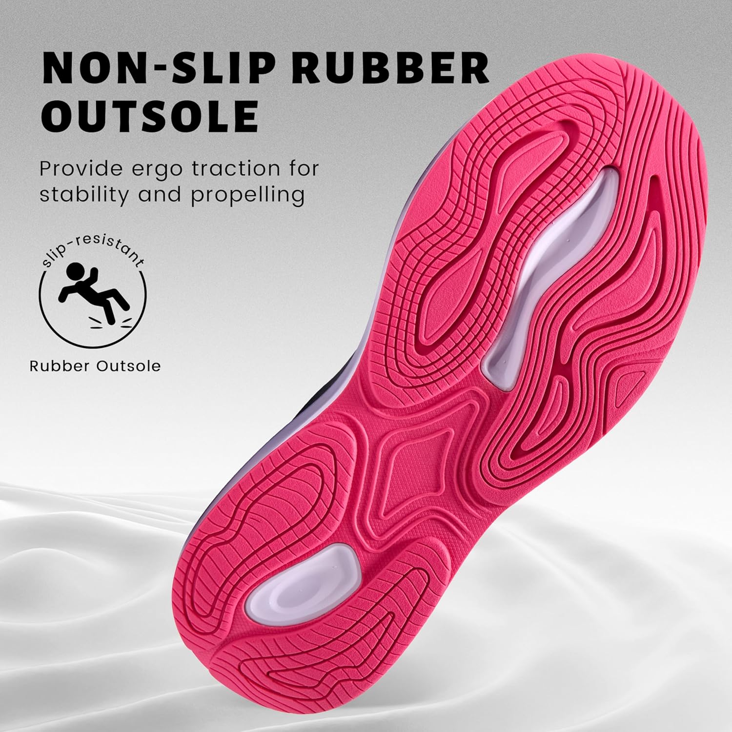 Wondamo Women's Walking Shoes Slip On Comfortable Rebound Running Tennis Shoes Lightweight Breathable Non Slip Supportive Athletic Fashion Sneakers, Light Grey/Purple, 8 US Women - Image 5