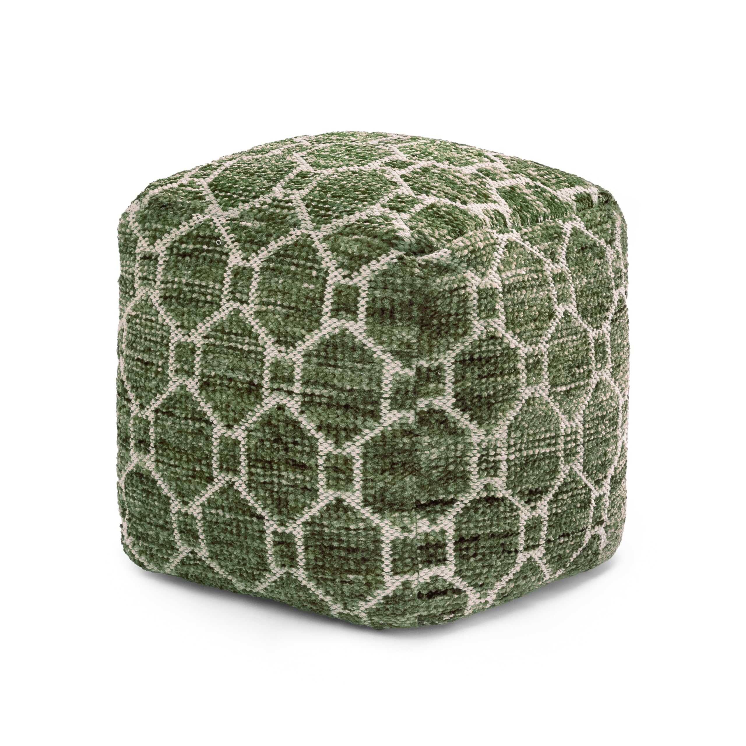 Anji Mountain 100% Handmade & Handcrafted Comfortable Home Décor Pouf Ottoman Footrest for Living Room, Bedroom, Nursery, Kidsroom, Patio Furniture - (20" x 20" x 20" - Green)
