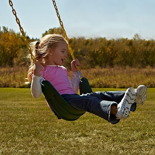 Miniatura 5 de Swing-N-Slide WS 4771 - Juego de asiento de columpio de alta resistencia para exteriores con cadenas revestidas y eslabones rápidos, color azul,