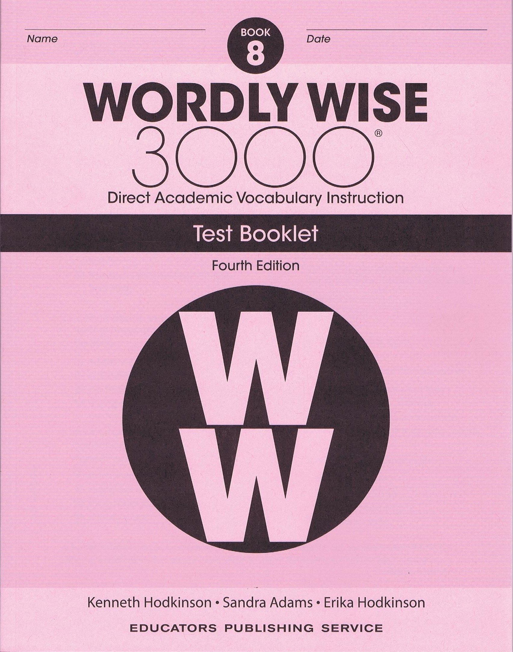Wordly Wise, Grade 8 Test Booklet