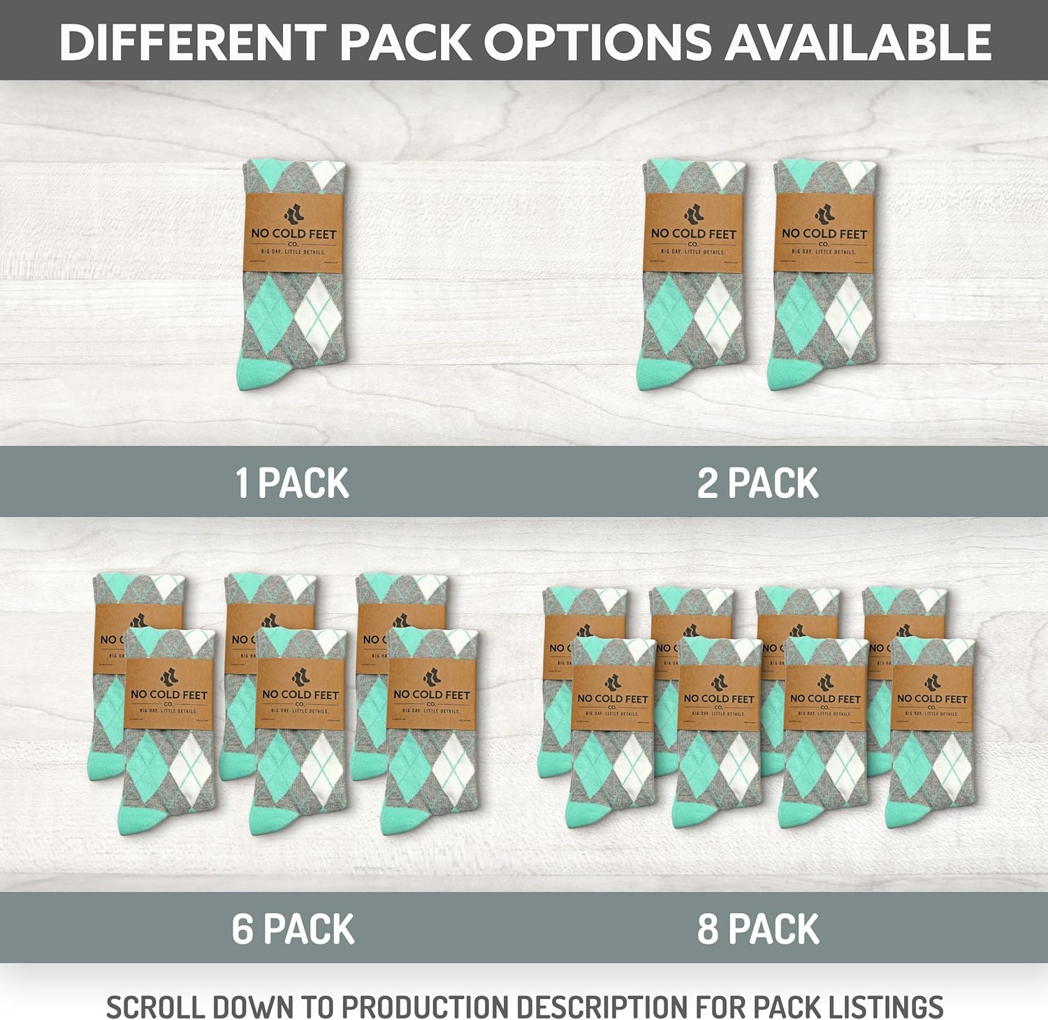 No Cold Feet Men’s Green Dress Socks – Classic Soft Crew Dress Socks, All-Day Comfort for Work, Business or Weddings - Image 2