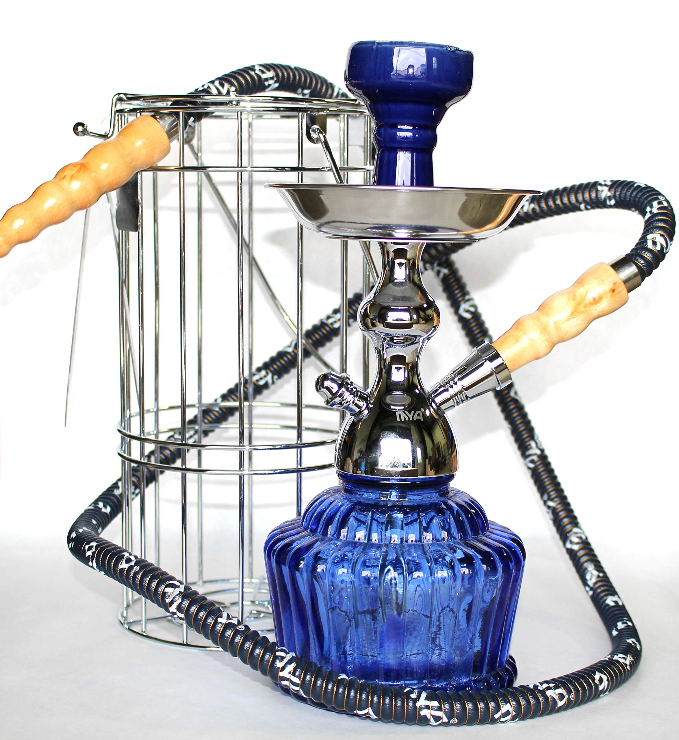 MYA QT 14 CAGED HOOKAH SHISHA SET SINGLE HOSE DURABLE LONG LASTING SMOOTH SMOKE