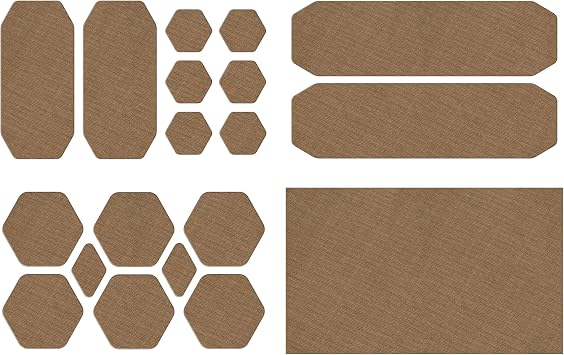 GEAR AID Tenacious Tape Repair Patches Peel-and-Stick Nylon Gear Patches for Jackets, Tents, Sleeping Bags, Backpacks, and Outdoor Gear Fix Rips, Tears, and Holes, 19 Various Sizes, Coyote