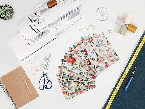 Vista 119 de Craftido -25 opciones: paquetes de tela de acolchado 100% algodón, 10 cuartos gruesos de 18 x 21 pulgadas, peso mediano de 5.2 onzas