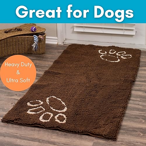 Miniatura 2 de BIRDROCK HOME Tapete de felpilla para perro, superficie absorbente para mantener los suelos limpios, parte inferior antideslizante para mayor