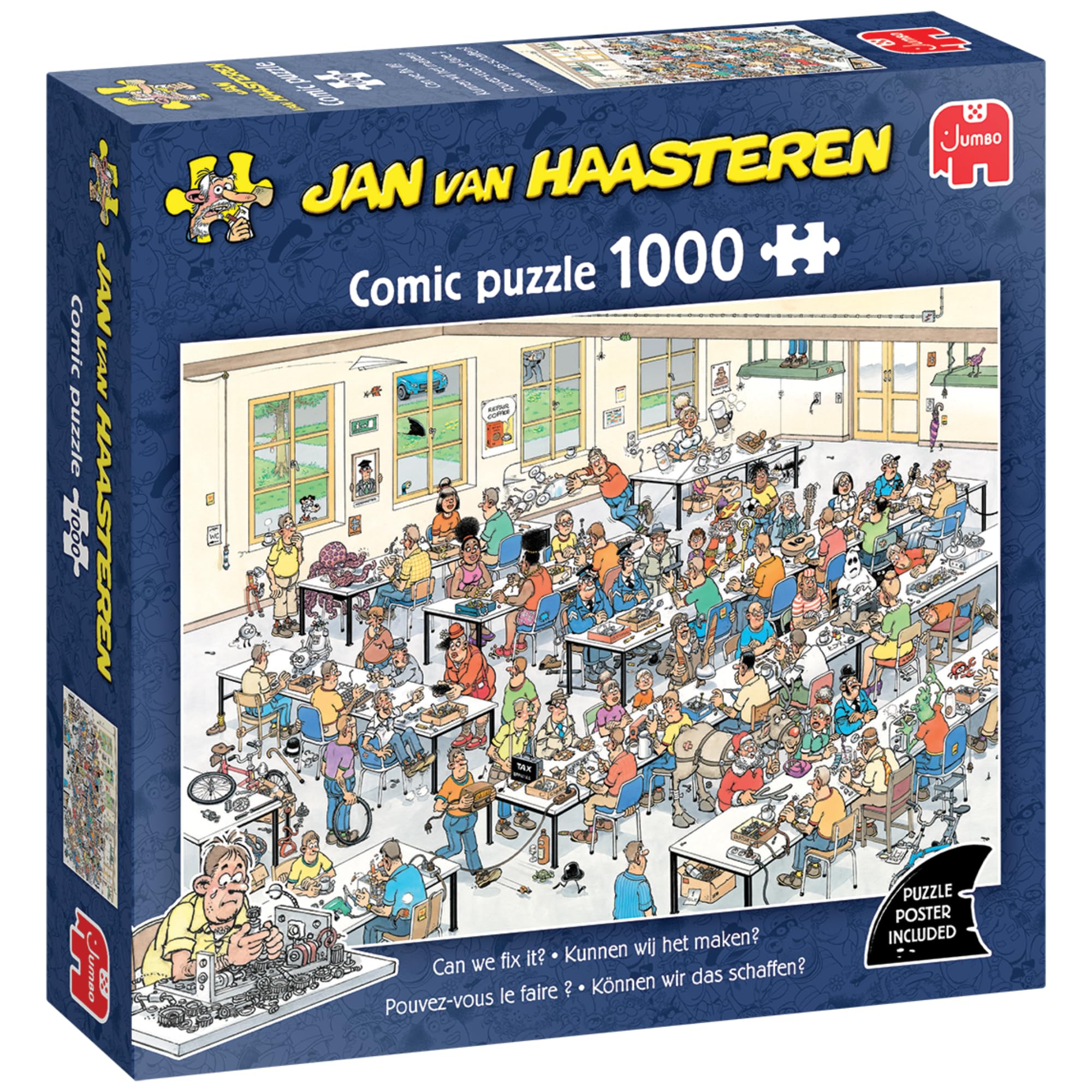 Jan Van Haasteren Can We Fix It? - 1000 Piece Adults Puzzle - Large 1000 Pc Jigsaw Puzzles - 100% Recycled Cardboard 1000Pc Jigsaws - Fun Brainteasing Adult Puzzle for Birthday & Christmas - 68 x 49cm