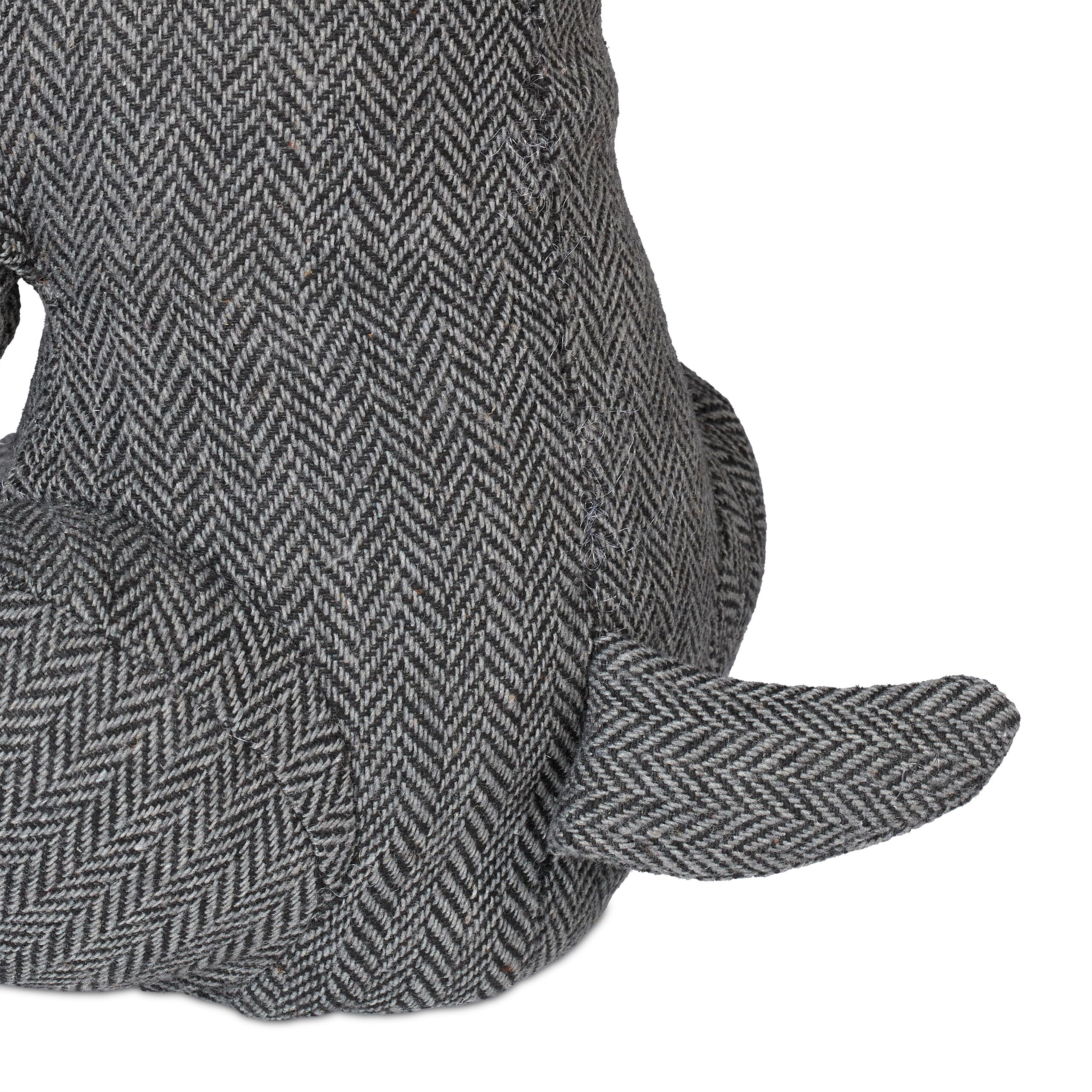 Relaxdays 5 Topes para Puertas con Forma de Perro, Decorativo, Relleno, Interior, 33 cm, Gris