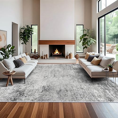 Miniatura 86 de RUUGME - Alfombra lavable abstracta de 4 x 6: alfombras de área para sala de estar con respaldo antideslizante, alfombra neutra resistente a