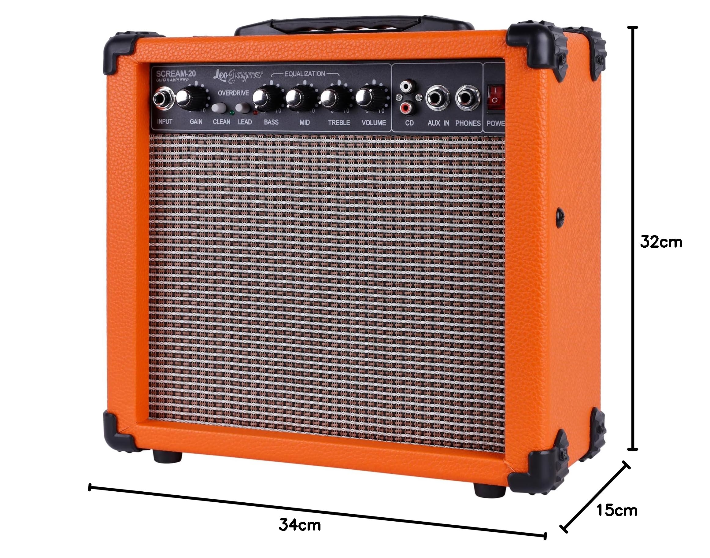 Leo Jaymz 20W Electric Guitar Amplifier - Clean and Distortion