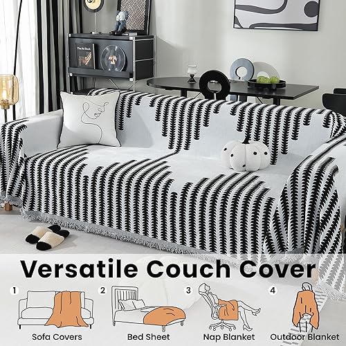 Miniatura 6 de Fundas bohemias para sofá seccional, funda de felpilla lavable para sofá de mascotas, funda moderna con patrón geométrico jacquard geométrico en